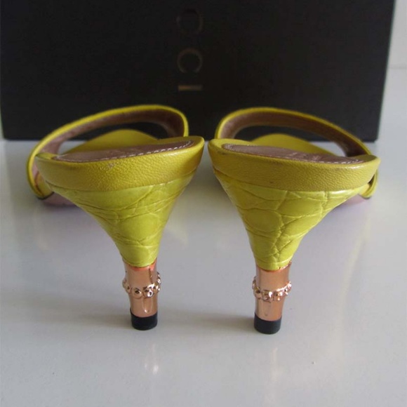 GUCCI Tom Ford alligator bamboo slide sandals 6 B - Picture 5 of 7